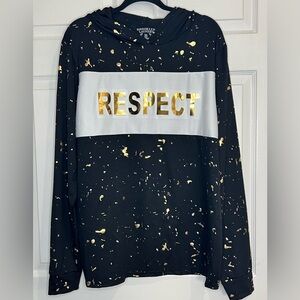 Brooklyn Laundry Men’s Black and Gold "Respect" Hoodie - Size XL - NWT